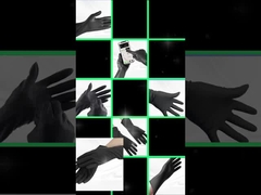 الأطفال البالغين قفازات اللاتكس الأسود القابل للتصرف بأطراف الأصابع