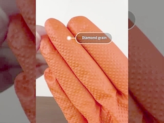 القفازات الصغيرة البرتقالية 8 مل النتريل المتاح قبضة الماس 100 قطعة / الصندوق