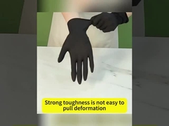 مسحوق قفازات النتريل القابل للتصرف من الماس الأسود الملمس مجانًا لصناعة السيارات